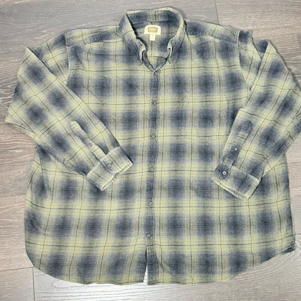 The Foundry Supply Co. Green and Black Plaid Shirt size XXXL